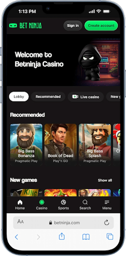Betninja online casino platform highlighting fast Interac withdrawals, crypto payments, sportsbook integration, and casino bonuses in Canada.